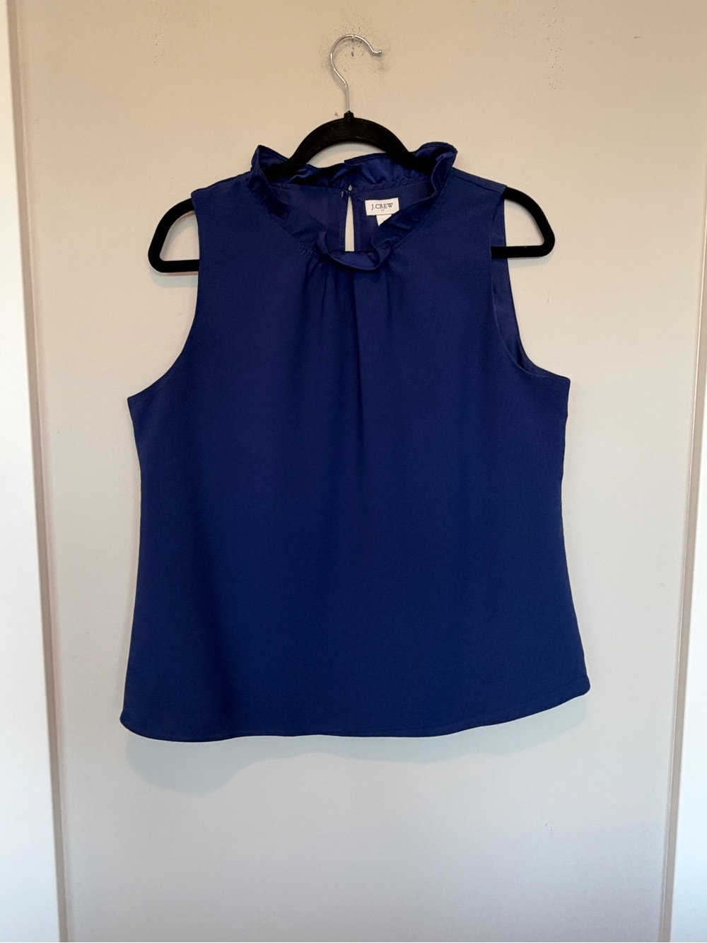 J. Crew Navy Ruffle-Trim Sleeveless Camisole